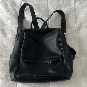 Chic Black Leather Backpack